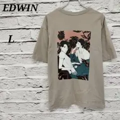 エドウィン 【L】 アーティストコラボ オリジナルイラスト プリント半袖Tシャツ