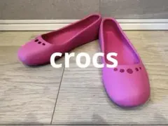 crocs クロックス　ピンク フラットシューズのサムネイル
