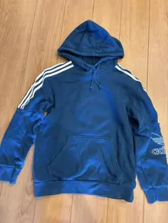 adidas ネイビー フード付きパーカー Mサイズ