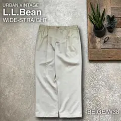 L.L.Bean チノパン クラシック 2タックワイド ベージュ 38×32古着のサムネイル