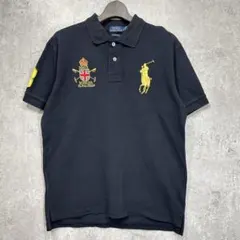 ◎Ralph Lauren 半袖 ポロシャツ ビッグポニー刺繍 L ブラック