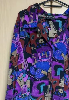 【人気・希少・オーバーサイズ】 NOTATIONS 抽象柄 長袖シャツ