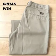 シンタス CINTAS ワークパンツ W34 ベージュ チノパン アメリカ古着