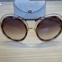 Chloe ブラウンラウンド型サングラス ケース付きのサムネイル