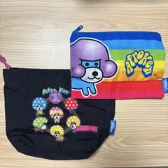 アフロ犬　バラエティーコレクション スクエアポーチ BIG巾着