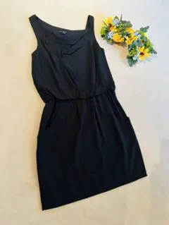 美品！theory セオリー アシンメトリー 黒 ミニ ワンピース