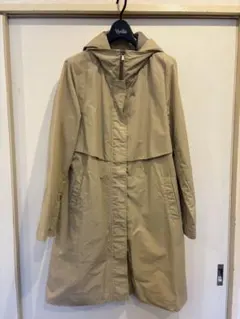 ベージュ フード付きスプリングコート