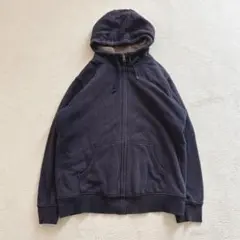 ユニクロ　ボアスウェットフルジップパーカー　裏ボア　ネイビー　XL【訳アリ】