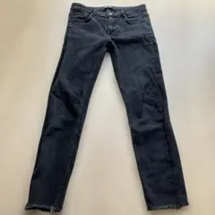 ZARA TRAFALUC ブラックスキニーデニム Mダメージ加工 切りっぱなし