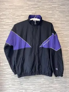 champion チャンピオン ナイロンジャケット MCMXIX 黒/紫 L - メルカリ