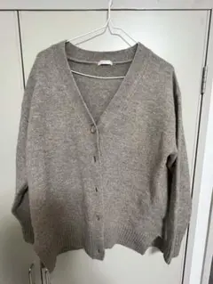 グレー Vネック カーディガン
