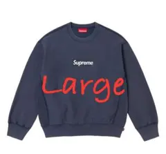 Supreme Washed Box Logo Crewneck Navy