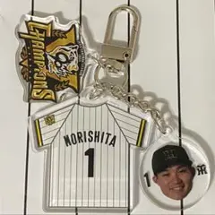 阪神タイガース シークレット　フェイス&ユニフォーム　アクリルキーホルダー　森下