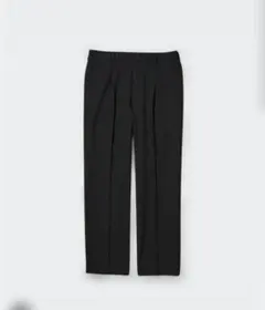 ユニクロ タックワイドパンツ 丈長め S ブラック 黒