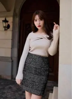 スカート herlipto Hemingway Check Tweed Skirt Herlipto Hemingway Check Tweed Skirt - メルカリ