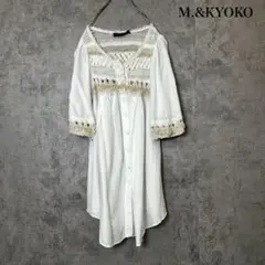 M.&KYOKO コットン100% 半袖ブラウス フリー - メルカリ