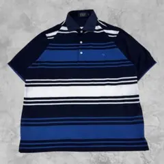 vintage POLO ボーダー柄 ポロシャツ スポーティ ゴルフウェア風