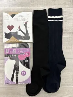 お値下げ【新品未使用】UNIQLOヒートテックハイソックス、ブラックタイツ