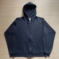 90s 00s Hanes ジップパーカー 無地 ブラック M