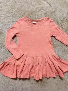 韓国子供服　長袖カットソー　フレアトップス　フリル