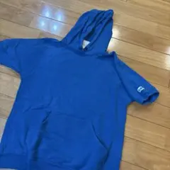 x-girl フード付き青パーカー