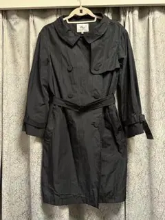 49AV. Junko shimada トレンチコート 黒 ブラック ストライプ