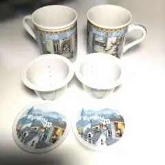 わちふぃーるど　ダヤン　蓋、茶漉付マグカップ2個セット