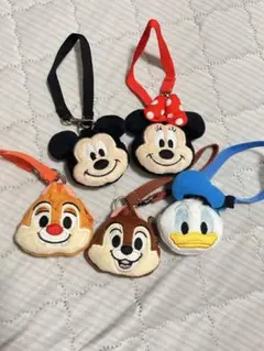 ディズニー キャラクター ストラップ 5種セット ミッキー ミニー ドナルド 顔