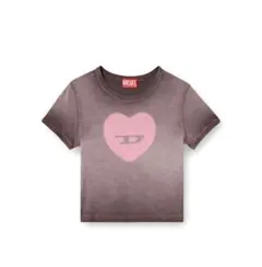 DIESEL ハートプリント 半袖Tシャツ DIESEL◇ ロゴ ハート プリント Tシャツ 半袖《大人もOK