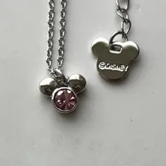 雪*ん様 ラスト1本　ピンク石　新品　ミッキー ペンダント ネックレス スワロフ