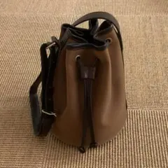 BRADY 巾着 ショルダーバッグ カーキ レザー キャンバス 廃盤品Bshop 