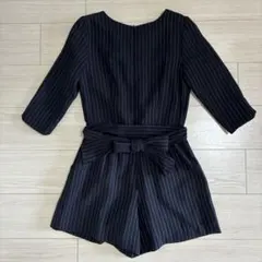 ミッシュマッシュサロペットパンツネイビーストライプサイズ2