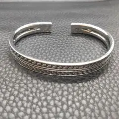 葉模様 バングル シルバー ブレスレット ヴィンテージ アメカジ ナバホ