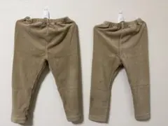 コーデュロイレギンス 90cm 4本セット（ブラウン×2・パープル×2）