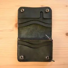 コンパクト ミドル トラッカーウォレット 手のひらサイズ イタリアンレザー