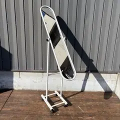 昭和レトロ 山善 アイアンフレーム スタンドミラー オーバル型 姿見 等身鏡