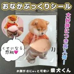 お値下げ★ おなかぷっくりシール 1枚 柴犬 スクイーズ マシュマロ おへそ