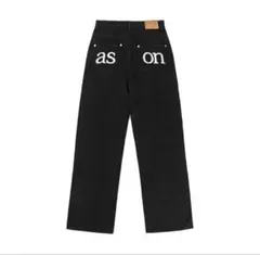 韓国 ason｜SMOGデザイン ワイドブラックパンツ 美脚シルエット 人気