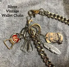 ウォレットチェーン　シルバー　イーグル カラビナ ヴィンテージ　アメカジ　羽 鷲