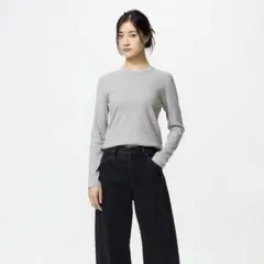【お値下げ中】UNIQLO ソフトリブクルーネックT
