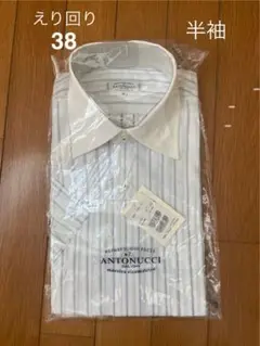 ANTONUCCI 半袖ワイシャツ 38 ストライプ