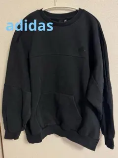 adidas トレーナー　裏起毛　ブラック　M