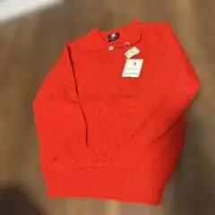 赤色　朱色　ニットセーター サイズ100
