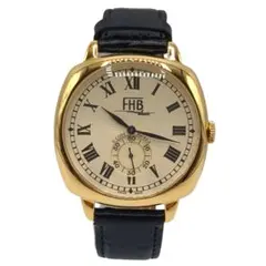 【極美品】FHB LIAM F901-YWR ゴールド レザー アナログ時計