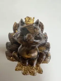タイガーアイ　レジン九尾　置物　サイズ約55x54mm