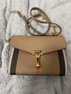 BURBERRY ショルダー ベージュ チェック レザー