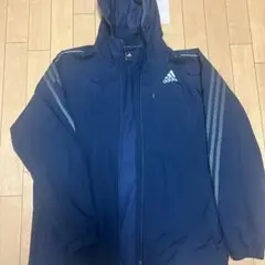 adidas フード付きジャージ ネイビー XOサイズ