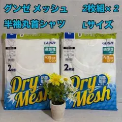 U62　グンゼ　メンズ　メッシュ　半袖丸首シャツ　　2枚組×2　まとめ　L　肌着