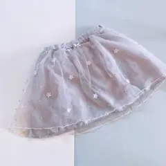 薄紫色 星刺繍 チュールスカート　110