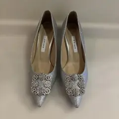 PRIMA シルバー グリッター パンプス
